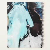 Glam Moderne Tinte Wirbel mit schwarzem Quadrat Planer (Rückseite)