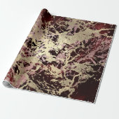 Glam Molten Gold Rose Burgundy Marble Shiny Urban Geschenkpapier (Ungerollt)