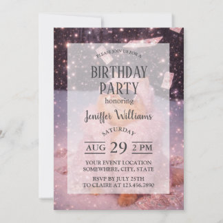 Glam Money Cat in Pink Fur Coat and Sunglasses     Einladung