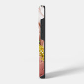 Glam Monogram M Brauner Marmor Fantasy Regentropfe iPhone Hülle (Linke Seite)
