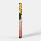 Glam Monogram M Brauner Marmor Fantasy Regentropfe iPhone Hülle (Rechte Seite)