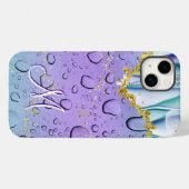 Glam Monogram M Gold Lila Fantasy Rain Drops Case-Mate iPhone Hülle (Rückseite (Horizontal))