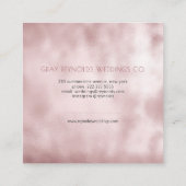Glam Monogram Rose Gold Floral Wedding Planner Quadratische Visitenkarte (Rückseite)