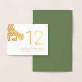 Glam Monstera Blätter REAL FOIL Tischnummern (Anzeige)