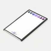 Glam Moon Phases Monogram Name Medium Rechteckig Post-it Klebezettel (angewinkelt)
