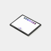 Glam Moon Phases Monogram Name Small Recangle Post-it Klebezettel (angewinkelt)