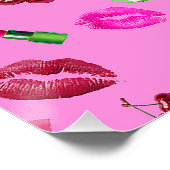 Glam Motif Rosa und Grün Zitat Poster (Ecke)