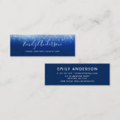 Glam Navy Blue Abschluss Name Insert Card Mini Visitenkarte (Vorne/Hinten)