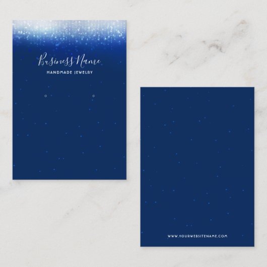 Glam Navy Blue Earring Juwelier Display Visitenkarte (Vorne/Hinten)