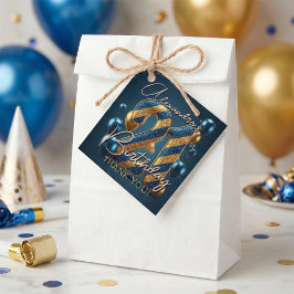 Glam Navy Blue Gold Glitter Balloons 21st Birthday Geschenkanhänger