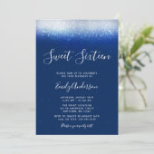 Glam Navy Blue Sweet 16 Einladungen (Stehend Vorderseite)