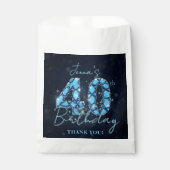 Glam Navyblauer Saphir-Edelstein 40. Geburtstag Geschenktütchen (Vorderseite)