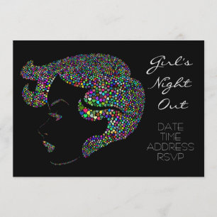 Glam neon Girl's Night Out Party Einladung