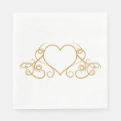 Glam of White Liebe Heart Wedding Party Serviette (Vorderseite)