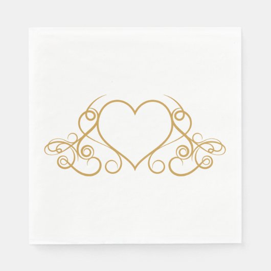 Glam of White Liebe Heart Wedding Party Serviette (Vorderseite)