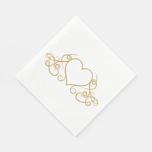 Glam of White Liebe Heart Wedding Party Serviette (Ecke)