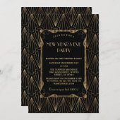 Glam Old Hollywood Great Gatsby New Year Party Einladung (Vorne/Hinten)