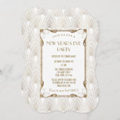 Glam Old Hollywood Great Gatsby New Year Party Einladung (Vorne/Hinten)