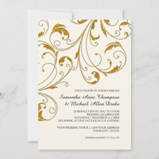 Glam Old Hollywood Regency Black Krawatte Event St Einladung (Rückseite)