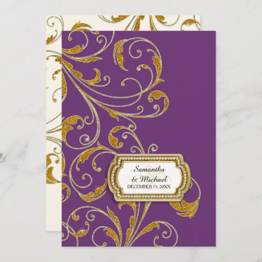 Glam Old Hollywood Regency Black Krawatte Event St Einladung (Vorne/Hinten)