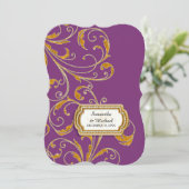 Glam Old Hollywood Regency Black Krawatte Event St Einladung (Stehend Vorderseite)