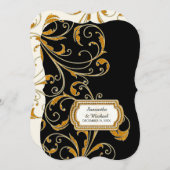 Glam Old Hollywood Regency Black Krawatte Event St Einladung (Vorne/Hinten)