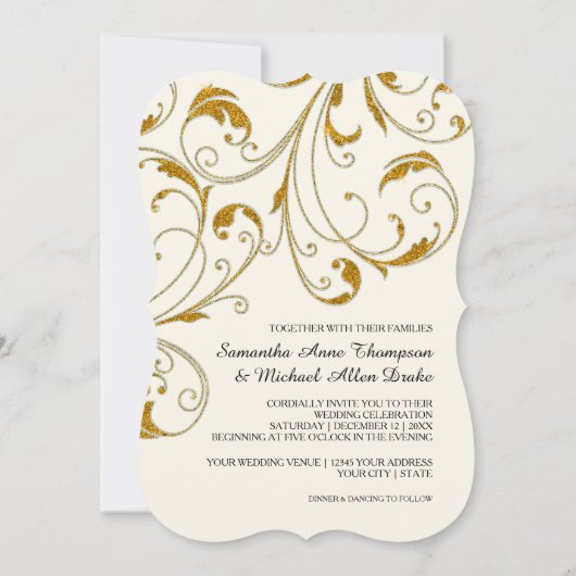 Glam Old Hollywood Regency Black Krawatte Event St Einladung (Rückseite)