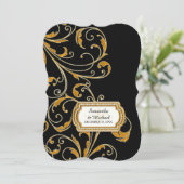 Glam Old Hollywood Regency Black Krawatte Event St Einladung (Stehend Vorderseite)