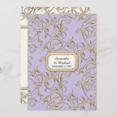 Glam Old Hollywood Regency Black Tie Lavender Einladung (Vorne/Hinten)