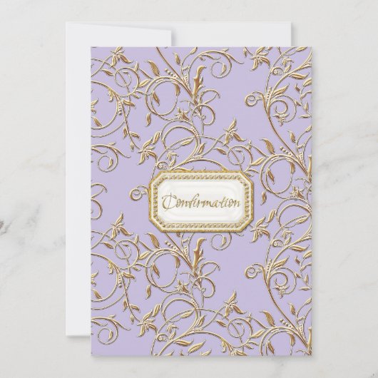 Glam Old Hollywood Regency Girl Cross Bestätigung Einladung (Vorderseite)