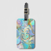 Glam Opal Design, große Monogramme oder Name Gepäckanhänger (Vorderseite Vertikal)