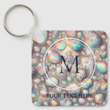 Glam Opal Leopard Print Girly Keychain