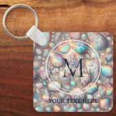 Glam Opal Leopard Print Girly Keychain Schlüsselanhänger (Vorderseite)