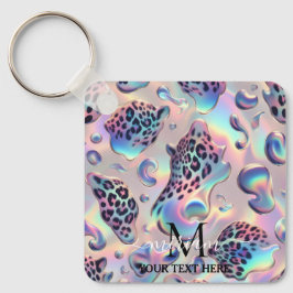 Glam Opal Leopard Print Girly Keychain Schlüsselanhänger