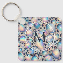 Glam Opal Leopard Print Mädchen Schlüsselanhänger
