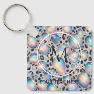 Glam Opal Leopard Print Mädchen Schlüsselanhänger