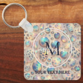 Glam Opal Leopardenprint Mädchen-Schlüsselanhänger Schlüsselanhänger (Vorderseite)