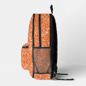Glam-Orange-Glitzer-Textur | Monogramm Bedruckter Rucksack (Rechts)