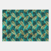 Glam Palm Blätter Gold Schwarze Aquamarine Imitate (Vorderseite 3)