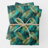 Glam Palm Blätter Gold Schwarze Aquamarine Imitate (Beispiel)