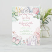 Glam Pamper Spa Geburtstagsfeier Einladung (Stehend Vorderseite)
