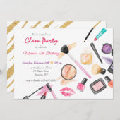 Glam Party Einladung zum Geburtstag (Vorne/Hinten)