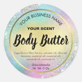 Glam Pastel Cotton Candy Body Butter Labels Runder Aufkleber