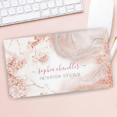 Glam Peach & Gray Marmor, klassisch Visitenkarte