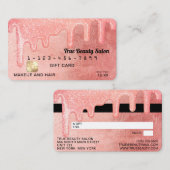 Glam Peach Pink Dick Glitzer Tropfen Gift Guthaben Visitenkarte (Vorne/Hinten)