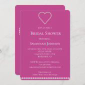 Glam Pearls Jewel Pink Brautparty Einladung (Vorne/Hinten)