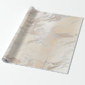 Glam Pearly Ivory Silver White Marble Glam Geschenkpapier (Ungerollt)