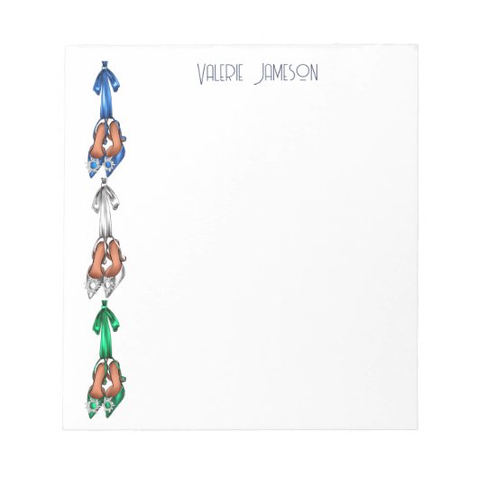 Glam Personalisiert Stiletto Heelses Notepad Notizblock (Vorderseite)