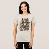 Glam-Pferd Leopardendruck Goldkette Statement Tri-Blend Shirt (Vorderseite voll)
