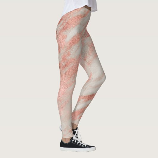 Glam Pink Abstrakt Marbella Muster Leggings (Rechts)